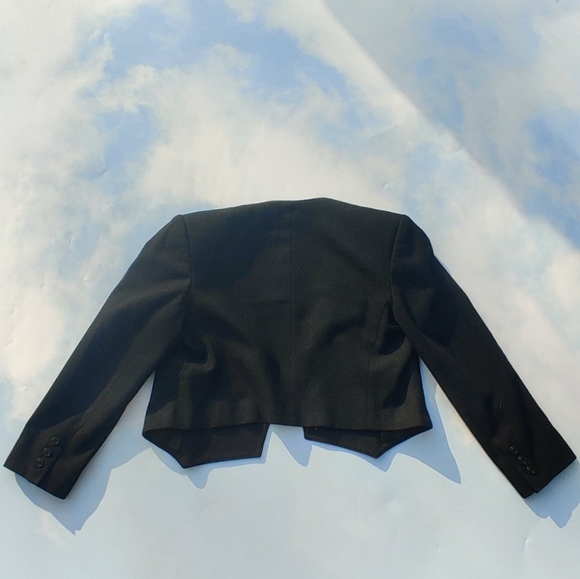 Vintage Black Wool Cropped Blazer - Picture 4 of 4